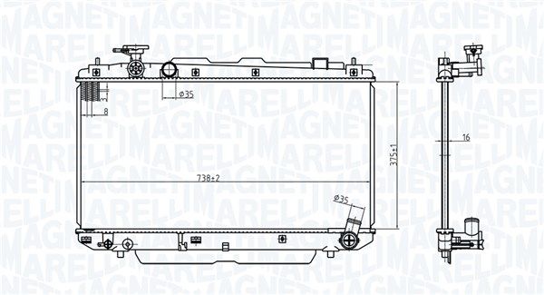 350213176500 MAGNETI MARELLI Радиатор, охлаждение двигателя