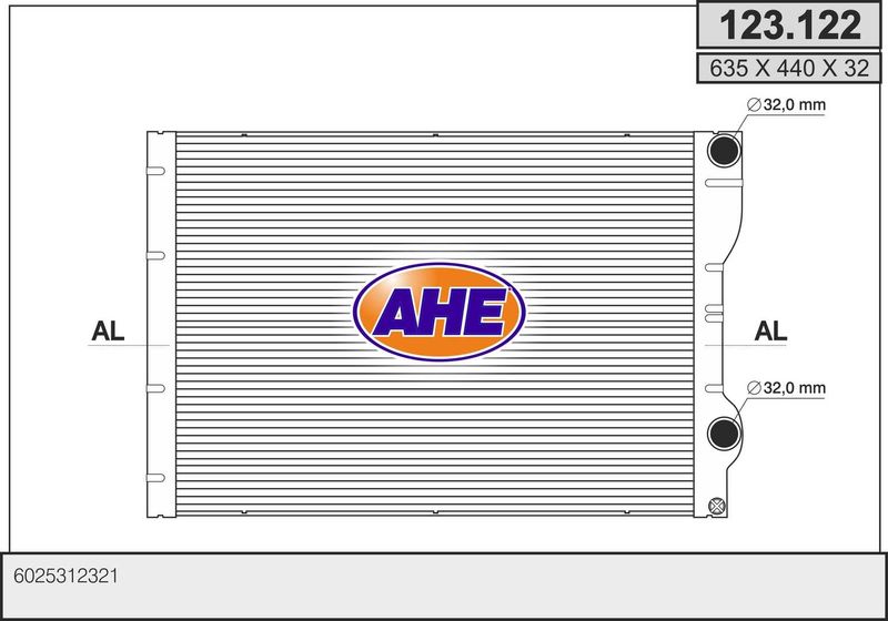 123122 AHE Радиатор, охлаждение двигателя
