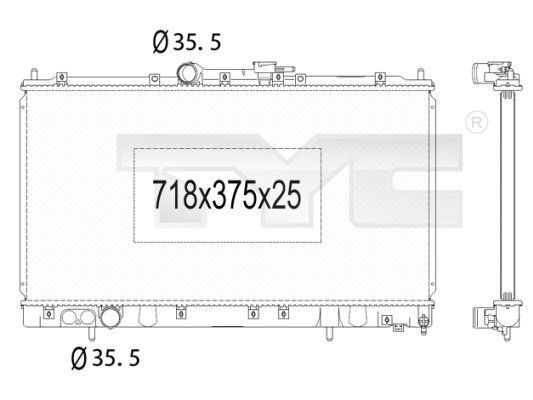 7231011 TYC Радиатор, охлаждение двигателя