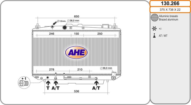 130266 AHE Радиатор, охлаждение двигателя