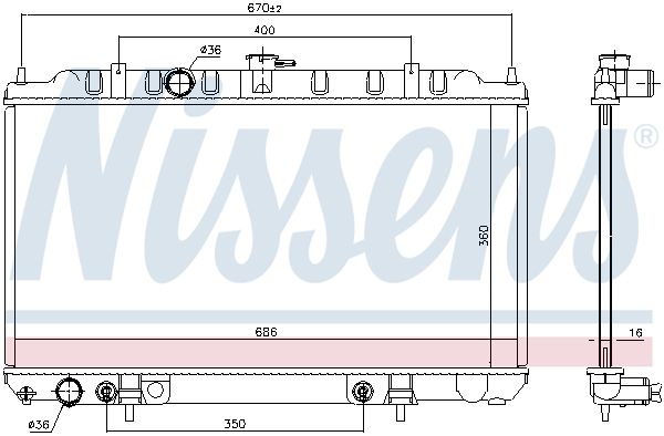 68807 NISSENS Радиатор, охлаждение двигателя