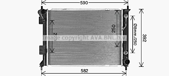 HY2590 AVA QUALITY COOLING Радиатор, охлаждение двигателя