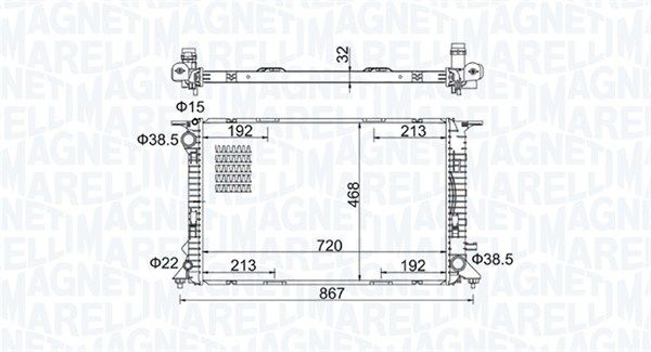 350213195800 MAGNETI MARELLI Радиатор, охлаждение двигателя