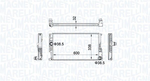 350213159600 MAGNETI MARELLI Радиатор, охлаждение двигателя