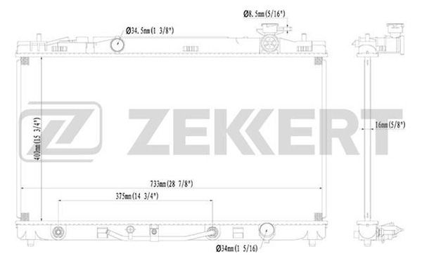 MK1203 ZEKKERT Радиатор, охлаждение двигателя