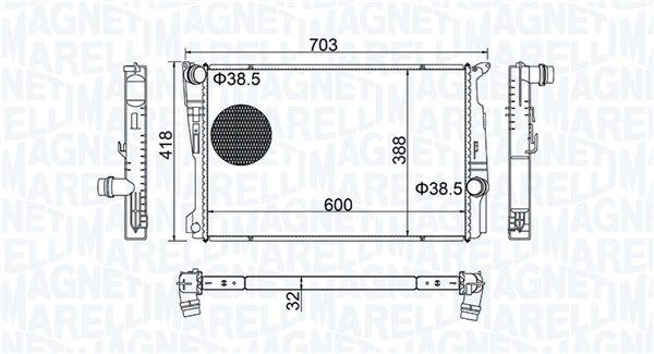 350213209100 MAGNETI MARELLI Радиатор, охлаждение двигателя