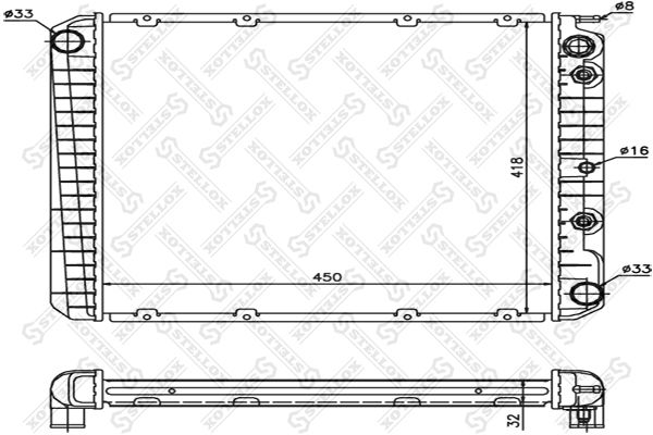 1026442SX STELLOX Радиатор, охлаждение двигателя