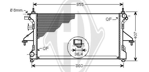 DCM2810 DIEDERICHS Радиатор, охлаждение двигателя