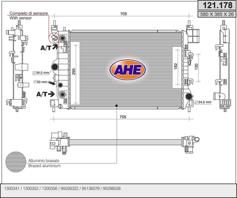 121178 AHE Радиатор, охлаждение двигателя