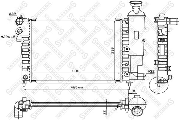 1026098SX STELLOX Радиатор, охлаждение двигателя