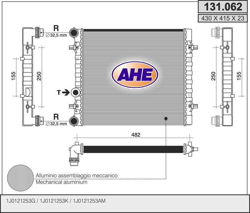 131062 AHE Радиатор, охлаждение двигателя