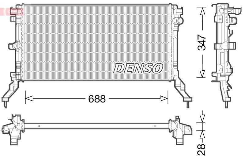 DRM23039 DENSO Радиатор, охлаждение двигателя