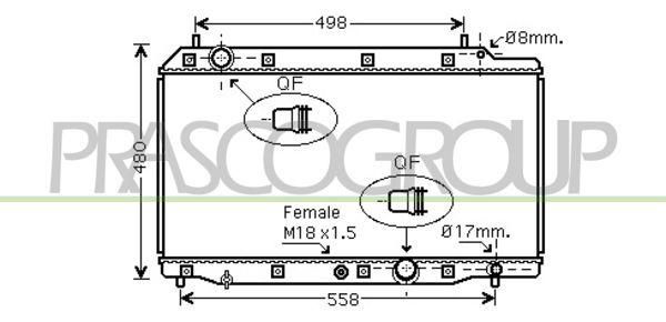 HD826R001 PRASCO Радиатор, охлаждение двигателя