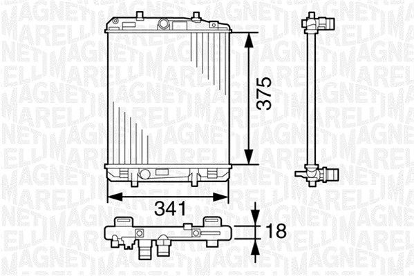 350213391000 MAGNETI MARELLI Радиатор, охлаждение двигателя