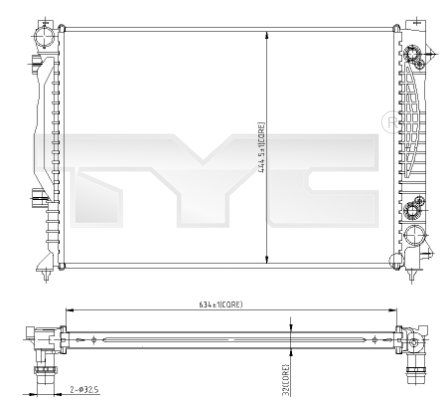 7020003 TYC Радиатор, охлаждение двигателя