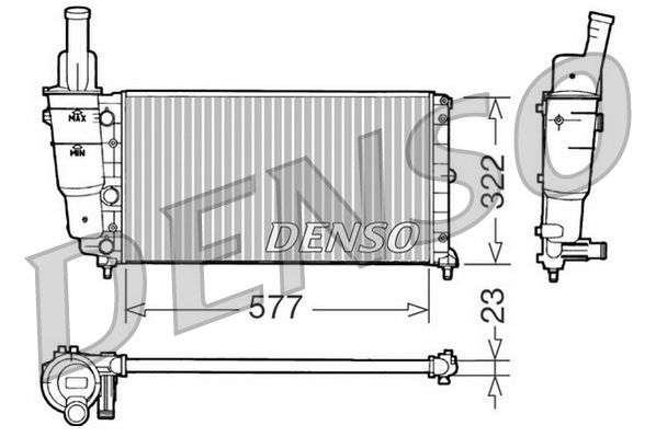 DRM09096 DENSO Радиатор, охлаждение двигателя