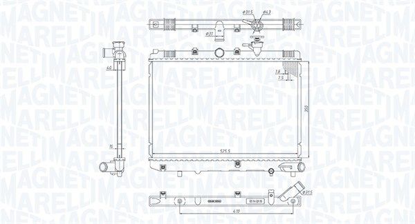 350213185600 MAGNETI MARELLI Радиатор, охлаждение двигателя