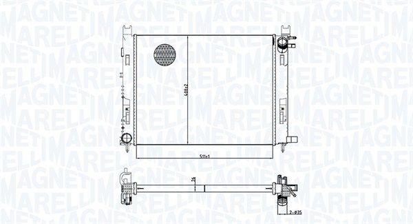 350213165100 MAGNETI MARELLI Радиатор, охлаждение двигателя