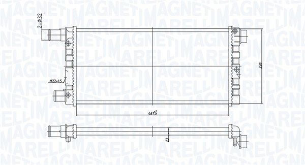 350213185200 MAGNETI MARELLI Радиатор, охлаждение двигателя