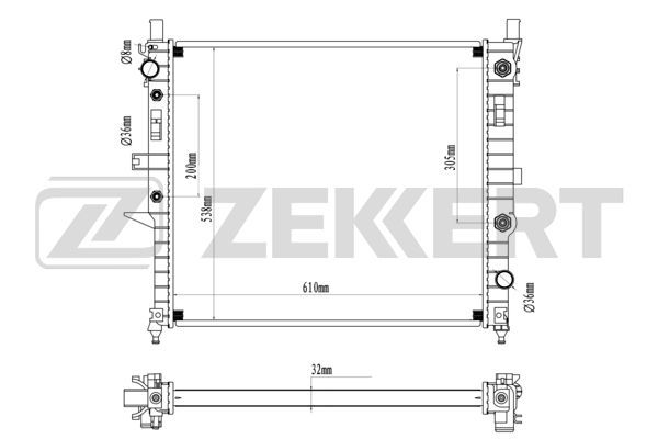 MK1571 ZEKKERT Радиатор, охлаждение двигателя