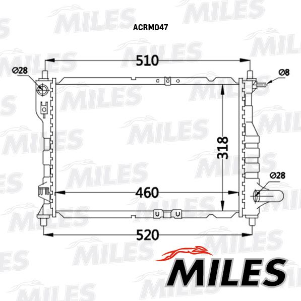 ACRM047 MILES Радиатор, охлаждение двигателя