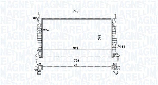 350213157400 MAGNETI MARELLI Радиатор, охлаждение двигателя