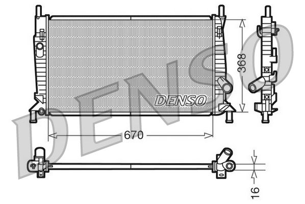 DRM10075 DENSO Радиатор, охлаждение двигателя