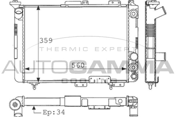 100860 AUTOGAMMA Радиатор, охлаждение двигателя