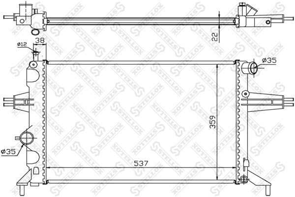 1025163SX STELLOX Радиатор, охлаждение двигателя