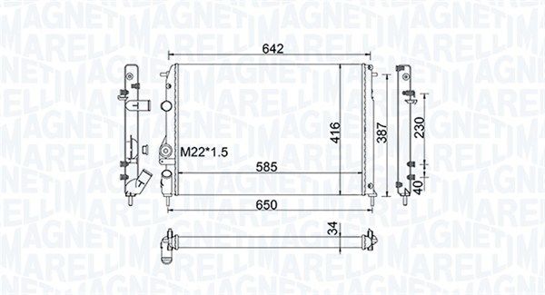 350213159100 MAGNETI MARELLI Радиатор, охлаждение двигателя