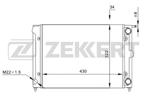 MK1029 ZEKKERT Радиатор, охлаждение двигателя