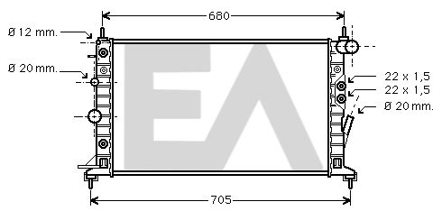 31R54174 EACLIMA Радиатор, охлаждение двигателя