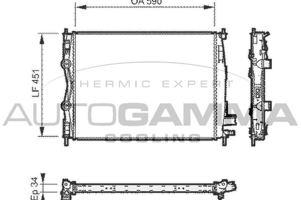 104530 AUTOGAMMA Радиатор, охлаждение двигателя