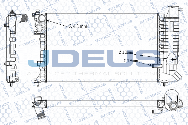 M021055A JDEUS Радиатор, охлаждение двигателя