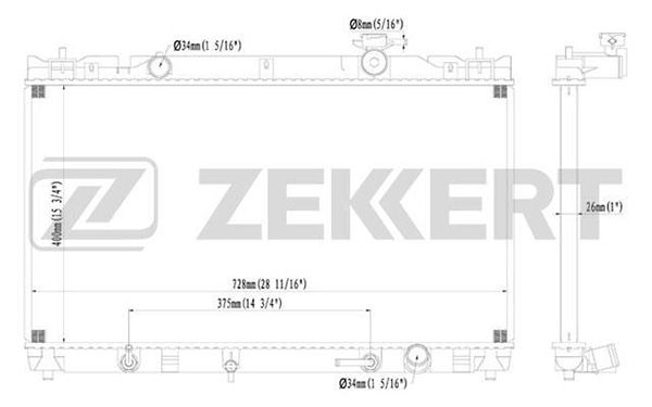 MK1164 ZEKKERT Радиатор, охлаждение двигателя