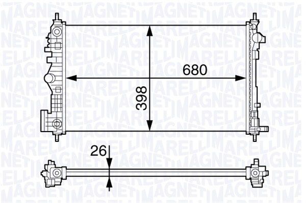 350213141200 MAGNETI MARELLI Радиатор, охлаждение двигателя