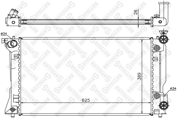 1025424SX STELLOX Радиатор, охлаждение двигателя