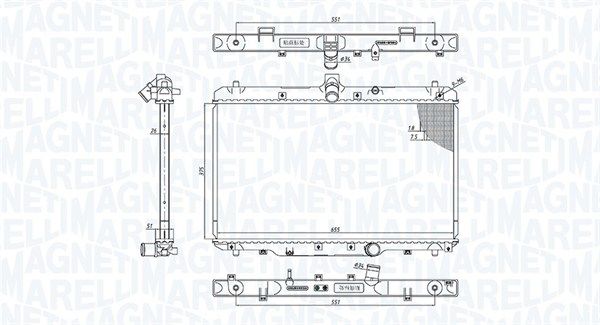 350213200800 MAGNETI MARELLI Радиатор, охлаждение двигателя