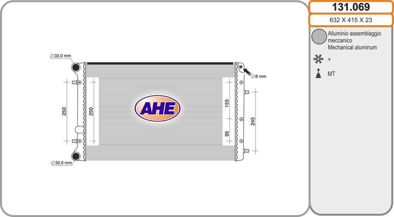 131069 AHE Радиатор, охлаждение двигателя