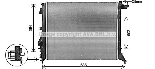 RT2648 AVA QUALITY COOLING Радиатор, охлаждение двигателя