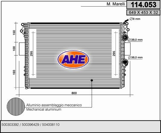 114053 AHE Радиатор, охлаждение двигателя