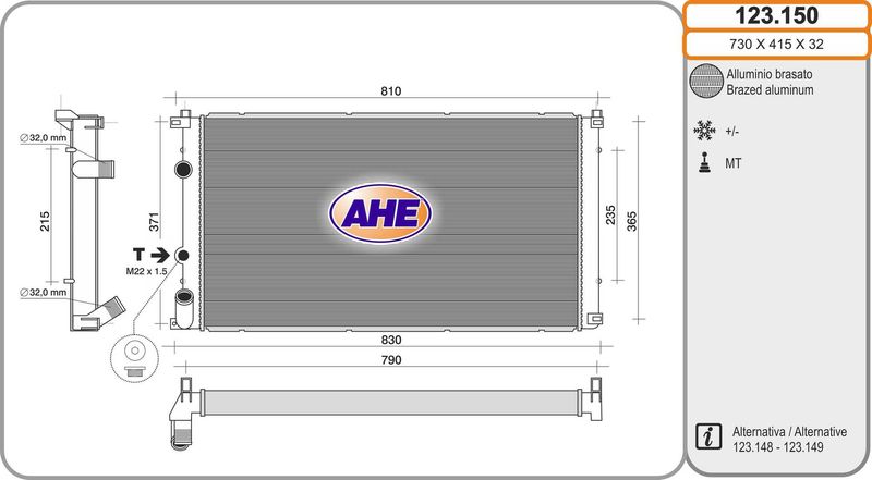 123150 AHE Радиатор, охлаждение двигателя