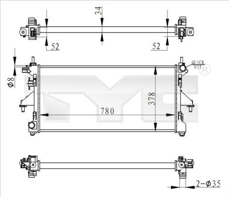 7090020R TYC Радиатор, охлаждение двигателя