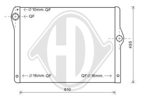 DCM1595 DIEDERICHS Радиатор, охлаждение двигателя