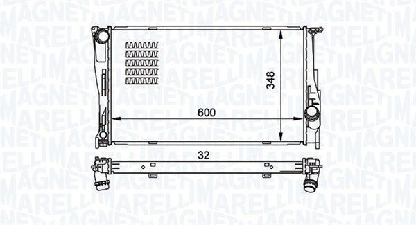 350213157500 MAGNETI MARELLI Радиатор, охлаждение двигателя