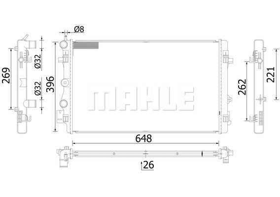 CR2425000S MAHLE Радиатор, охлаждение двигателя