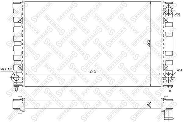 1026574SX STELLOX Радиатор, охлаждение двигателя
