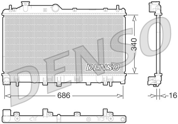 DRM36014 DENSO Радиатор, охлаждение двигателя