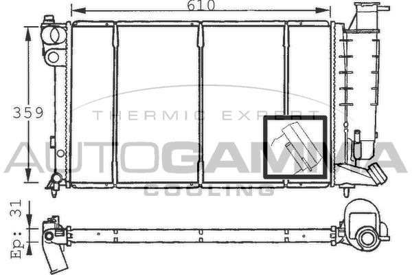 101473 AUTOGAMMA Радиатор, охлаждение двигателя