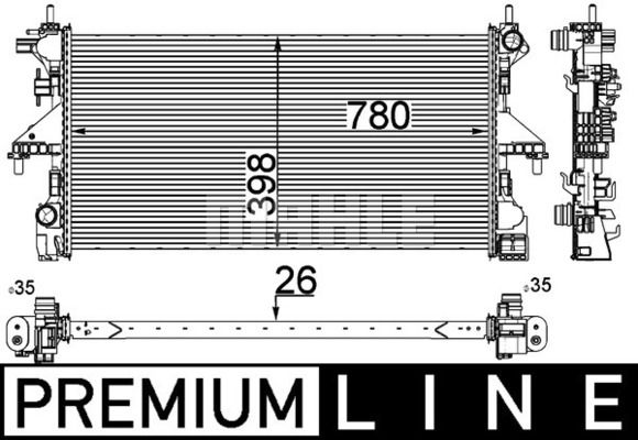 CR808000P MAHLE Радиатор, охлаждение двигателя